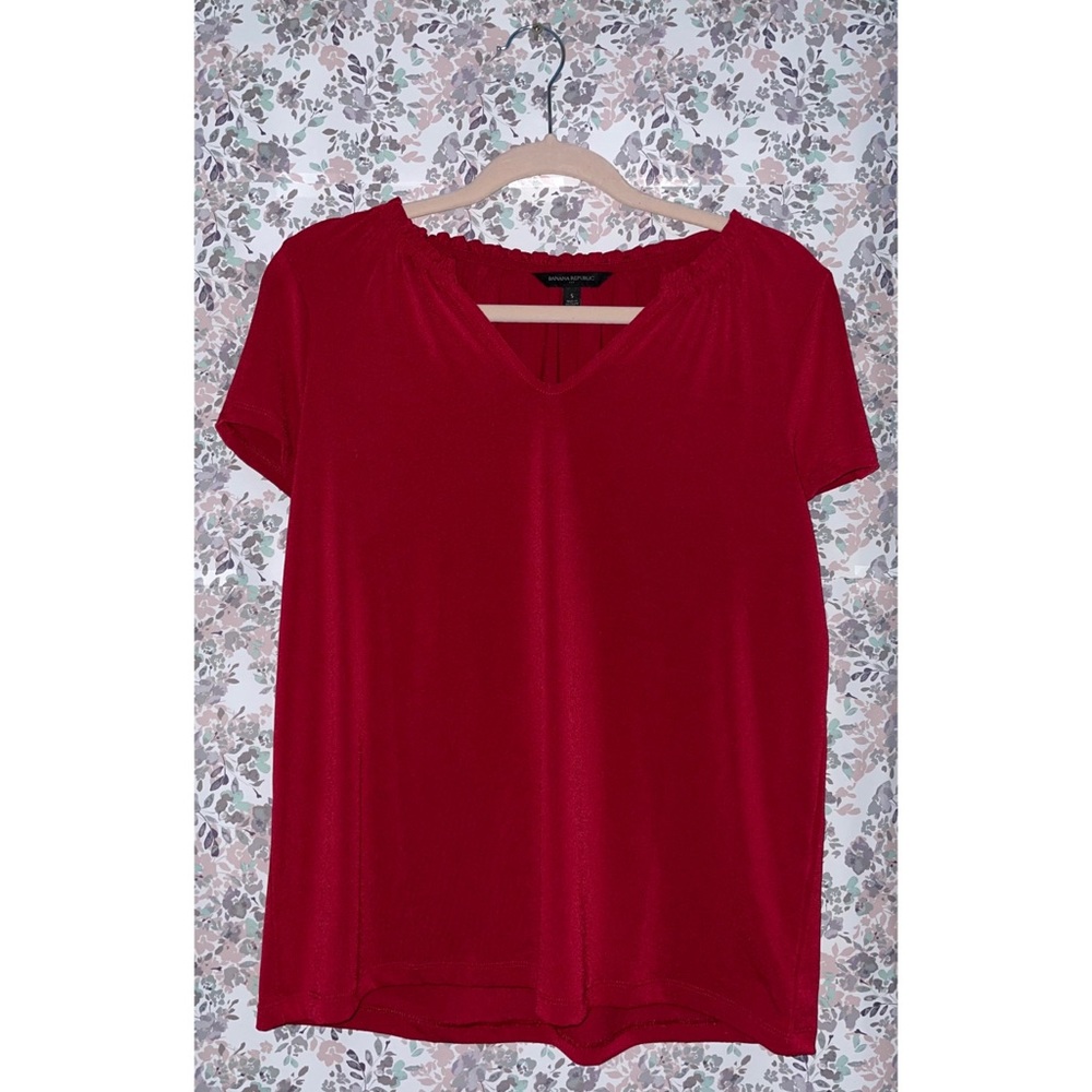 red/maroon Banana Republic blouse